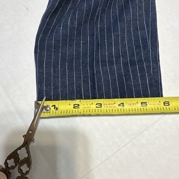 Banana Republic Factory Navy Blue white Ryan Pinstripe Straight Leg Pants Sz 00P - Picture 15 of 15